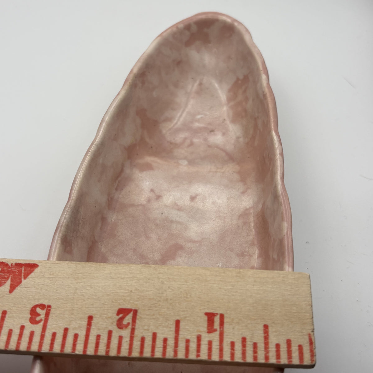 Vintage USA Pink Marbled Freeform Ceramic Tray