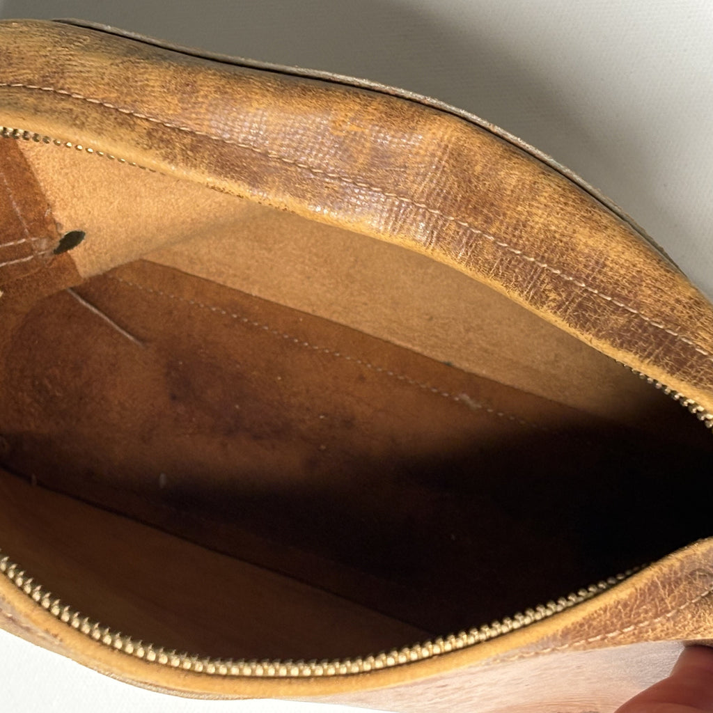 Vintage Genuine Leather Toiletry Bag Dopp Kit Monogrammed