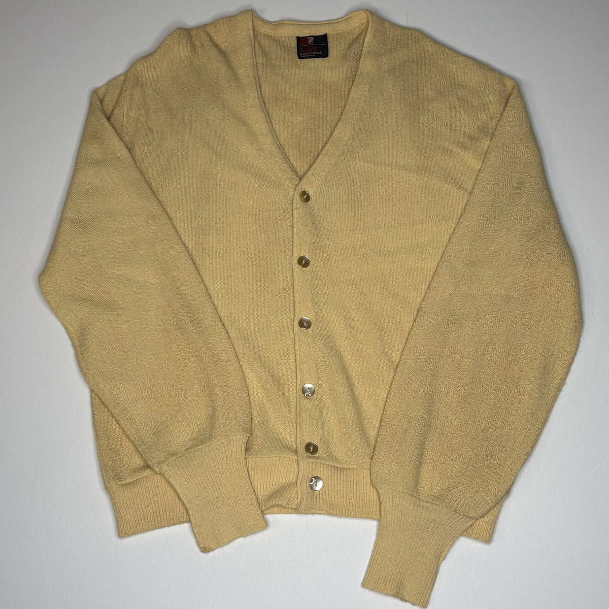 Vintage Arnold Palmer Robert Bruce Yellow Knit Cardigan XL