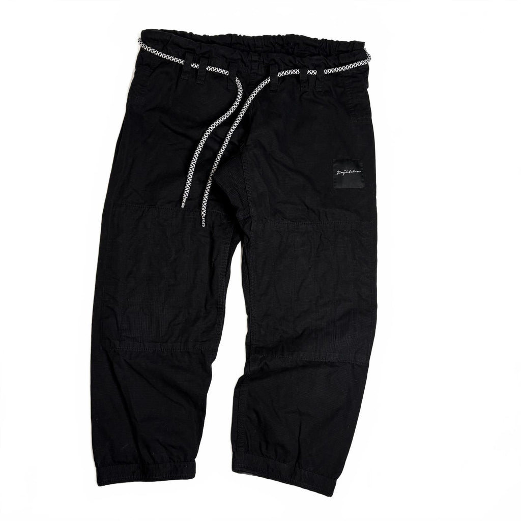 Jiujiteiro Black Nylon Drawstring Cargo Track Pants Mens