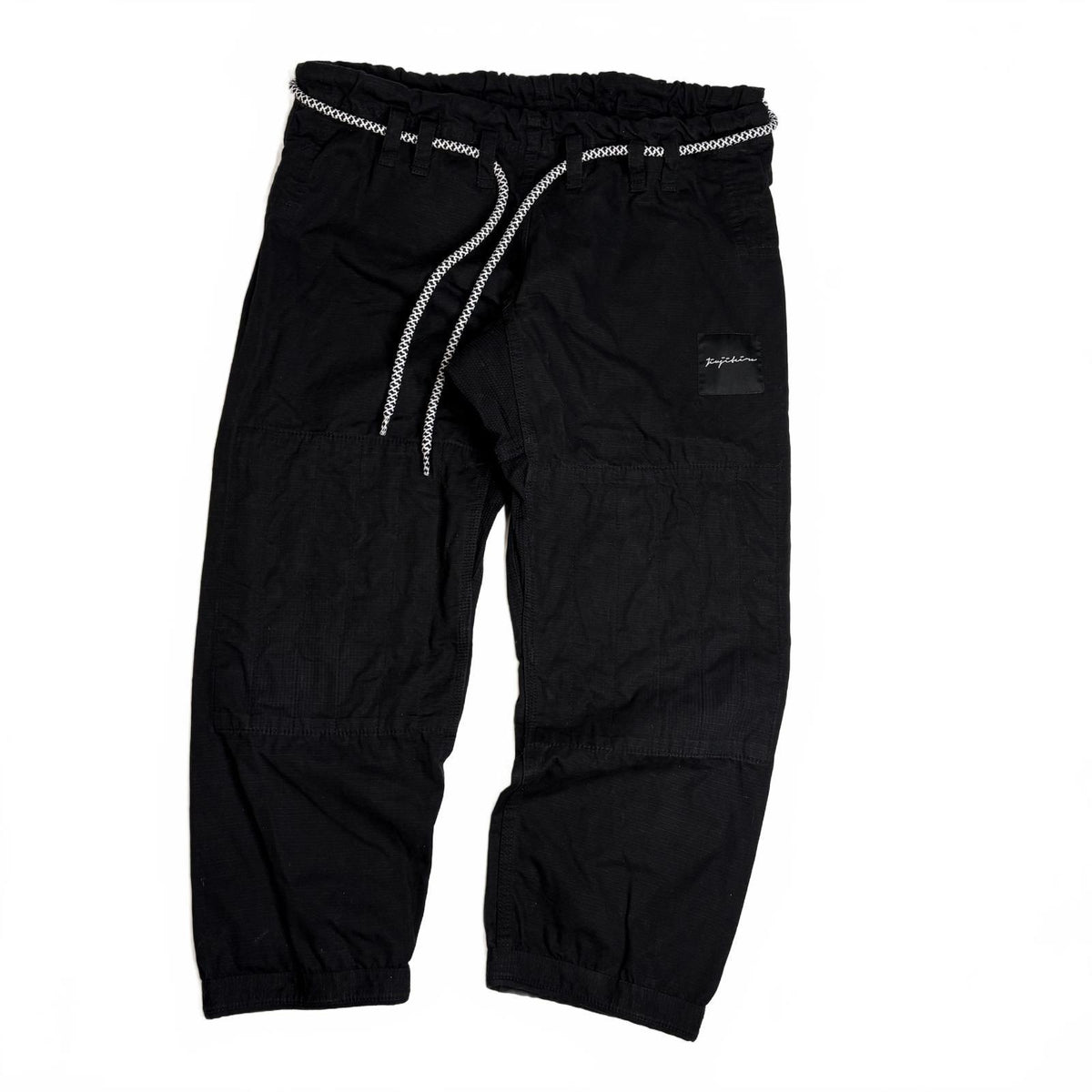 Jiujiteiro Black Nylon Drawstring Cargo Track Pants Mens