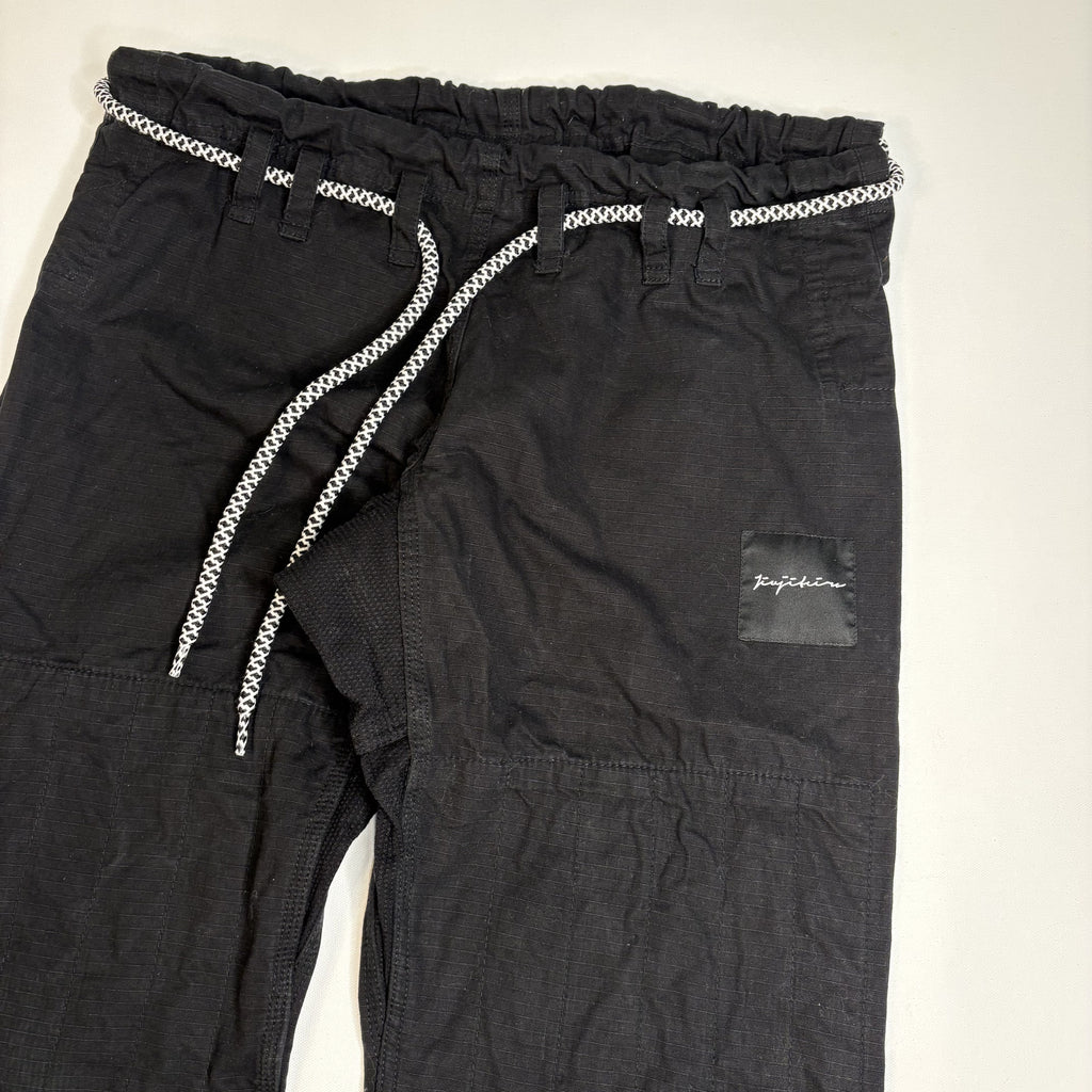 Jiujiteiro Black Nylon Drawstring Cargo Track Pants Mens