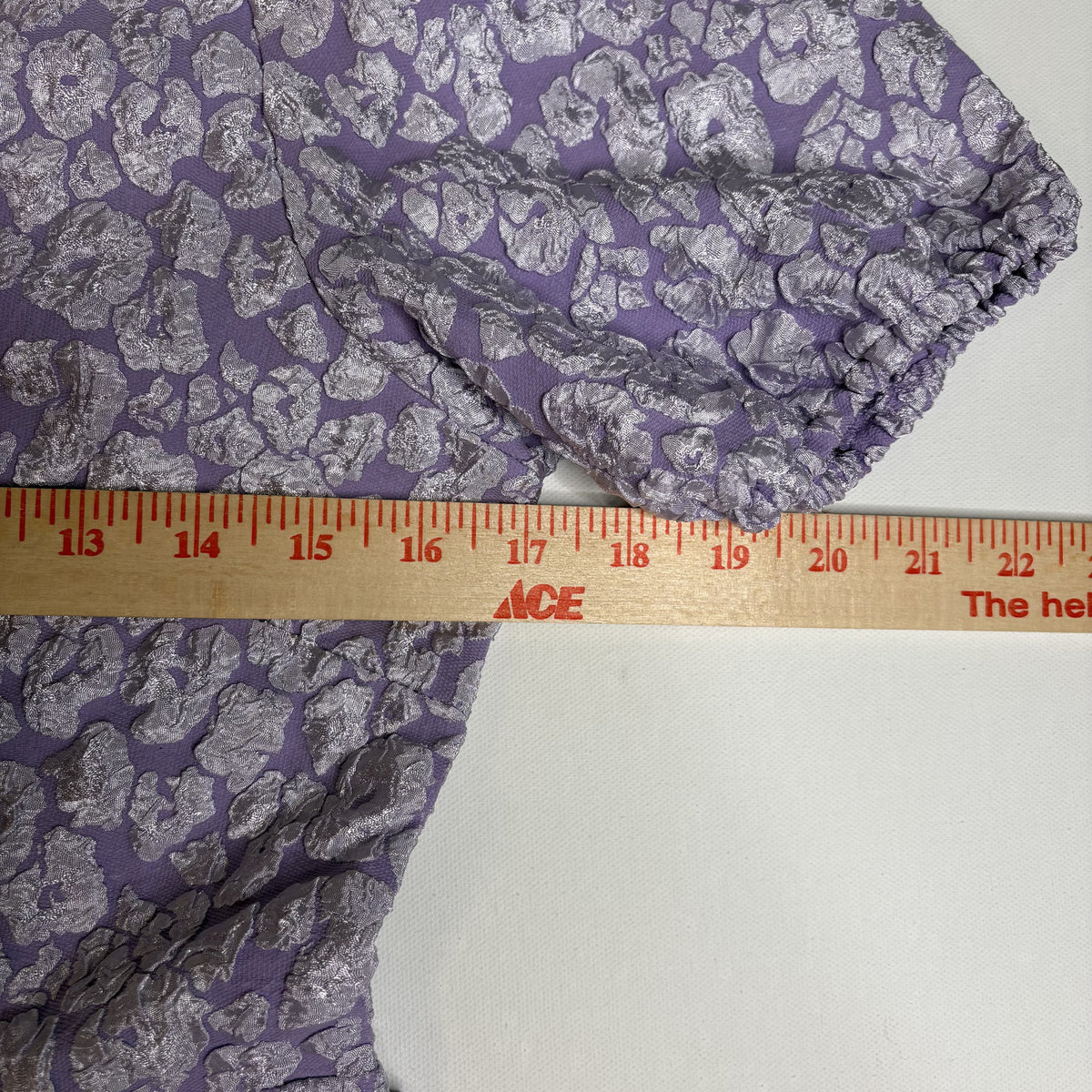 SHEIN Purple Metallic Jacquard Puff Sleeve Dress Size L