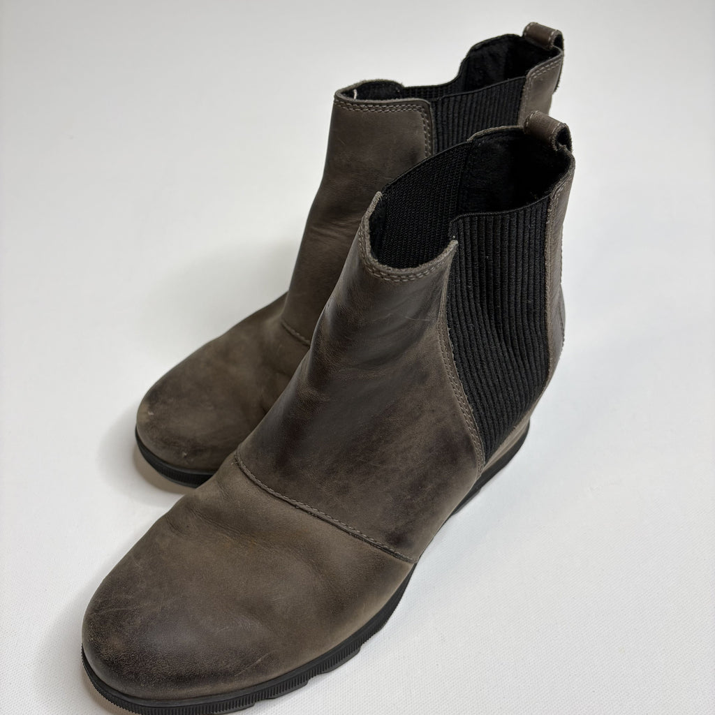 Sorel Waterproof Leather Ankle Booties Brown Women Size 8.5