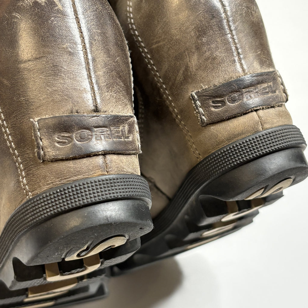 Sorel Waterproof Leather Ankle Booties Brown Women Size 8.5