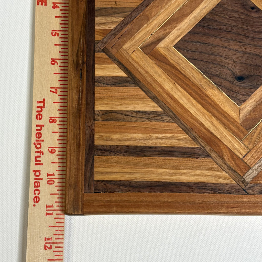 Handcrafted Carmine Antidormi Wood Inlay Geometric Charcuterie Board