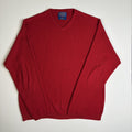 Vintage Pendleton Red V-Neck Sweater Mens - 100% Cotton
