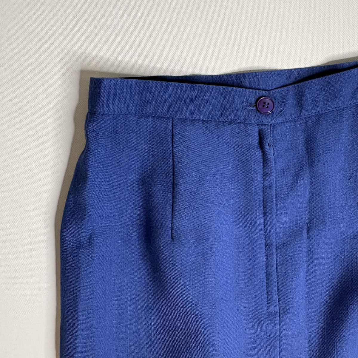 Vintage Le Suit Royal Blue Skirt Suit Set Blazer Midi Skirt