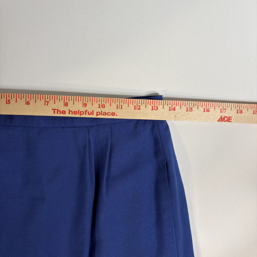 Vintage Le Suit Royal Blue Skirt Suit Set Blazer Midi Skirt