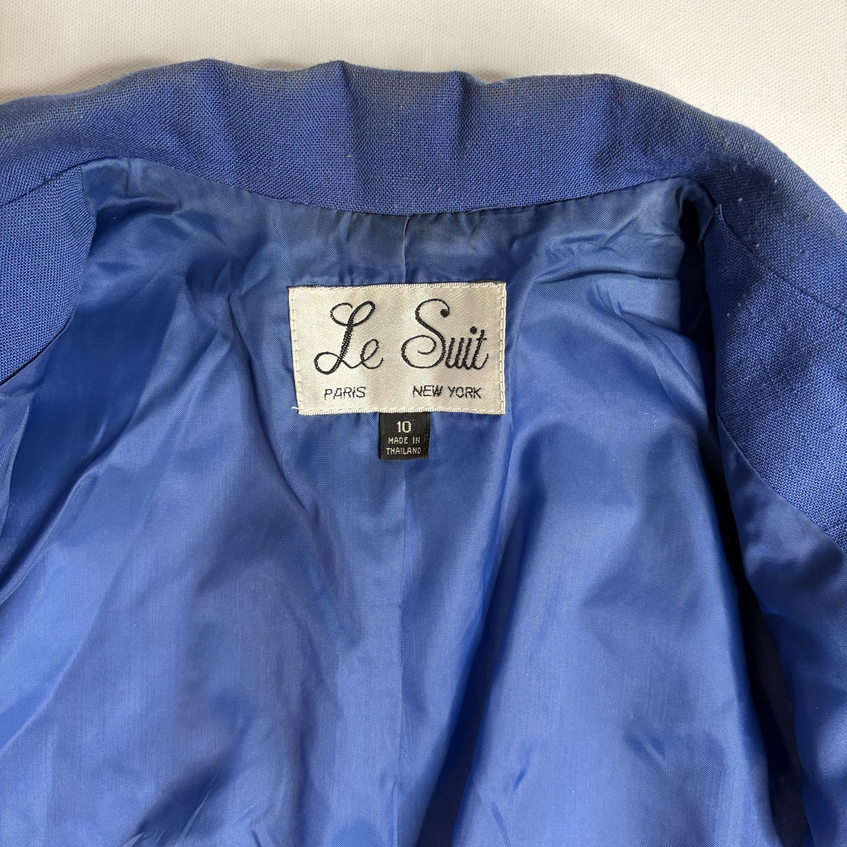 Vintage Le Suit Royal Blue Skirt Suit Set Blazer Midi Skirt