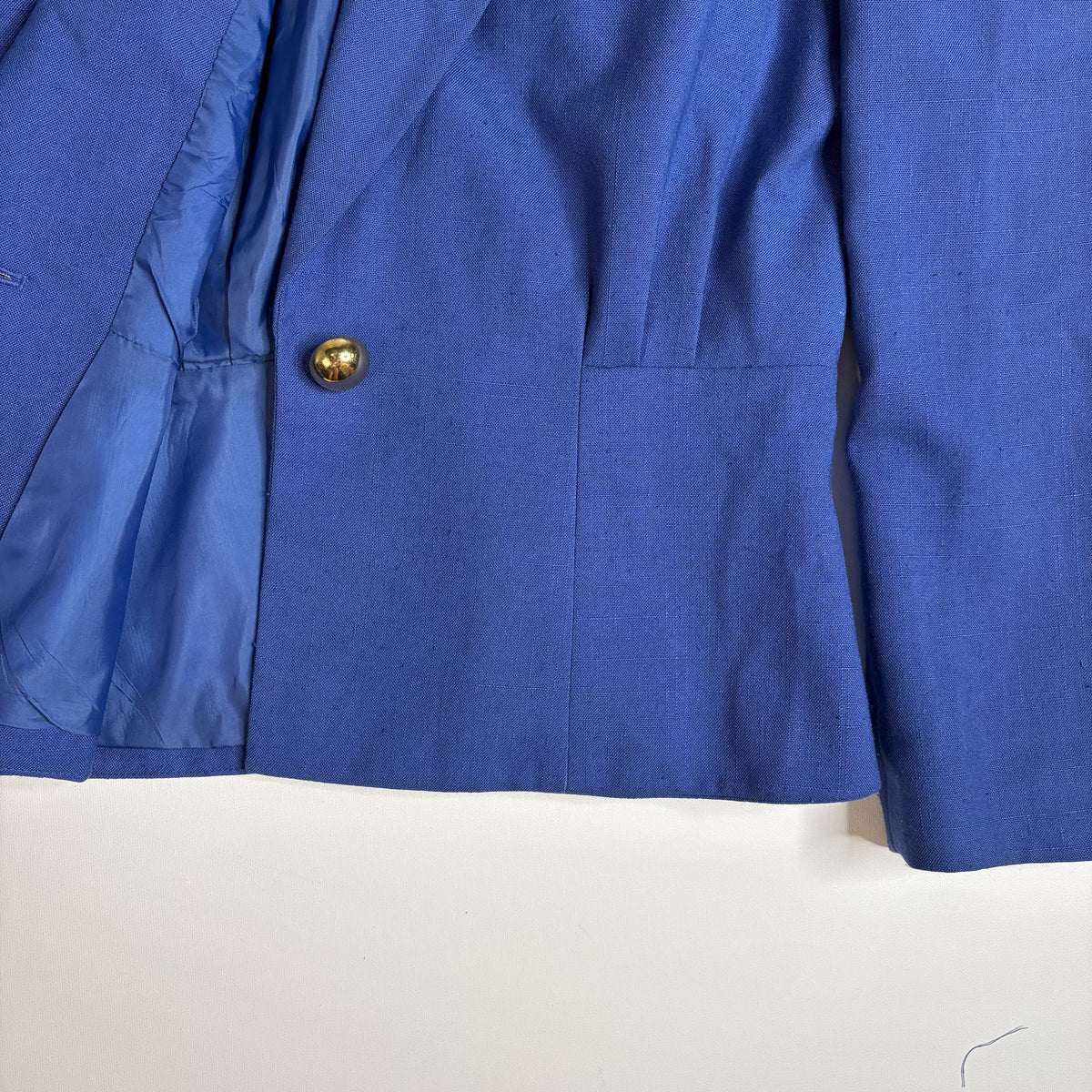 Vintage Le Suit Royal Blue Skirt Suit Set Blazer Midi Skirt