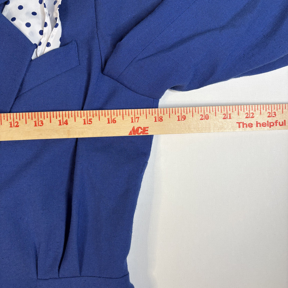 Vintage Le Suit Royal Blue Skirt Suit Set Blazer Midi Skirt