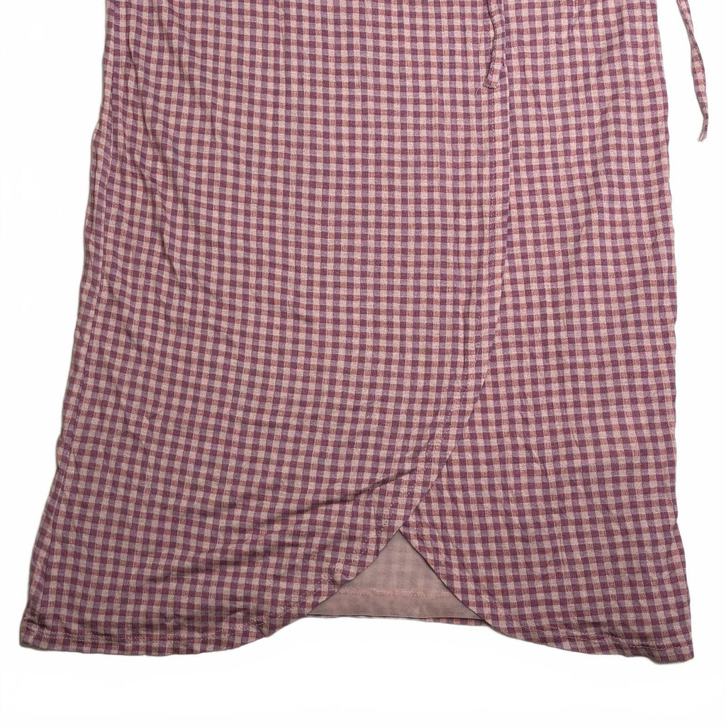 Urban Outfitters Plaid Wrap Mini Dress XS Pink Check V-Neck