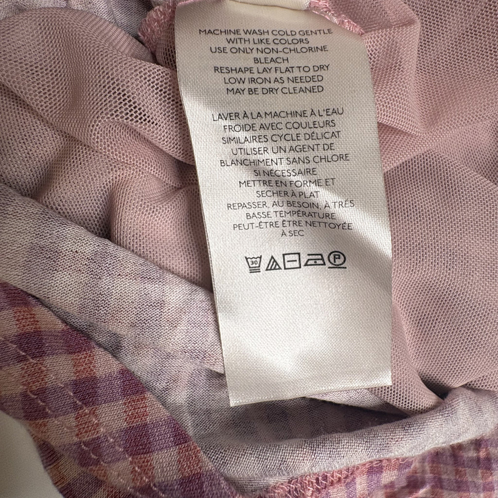 Urban Outfitters Plaid Wrap Mini Dress XS Pink Check V-Neck