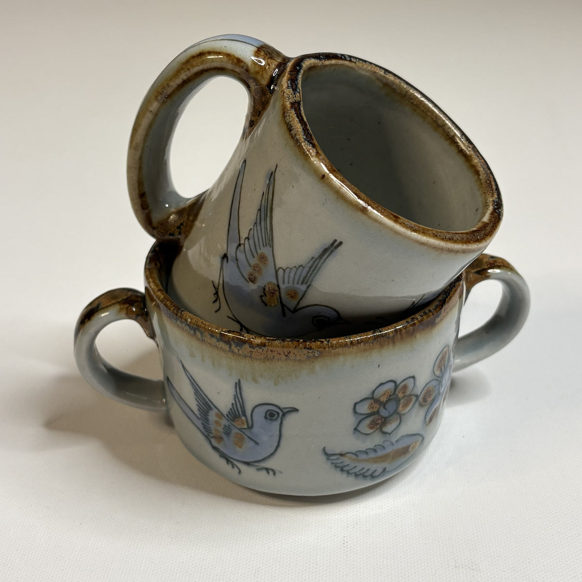 Vintage Ken Edwards El Palomar Mexico Tonala Mug Set of 2