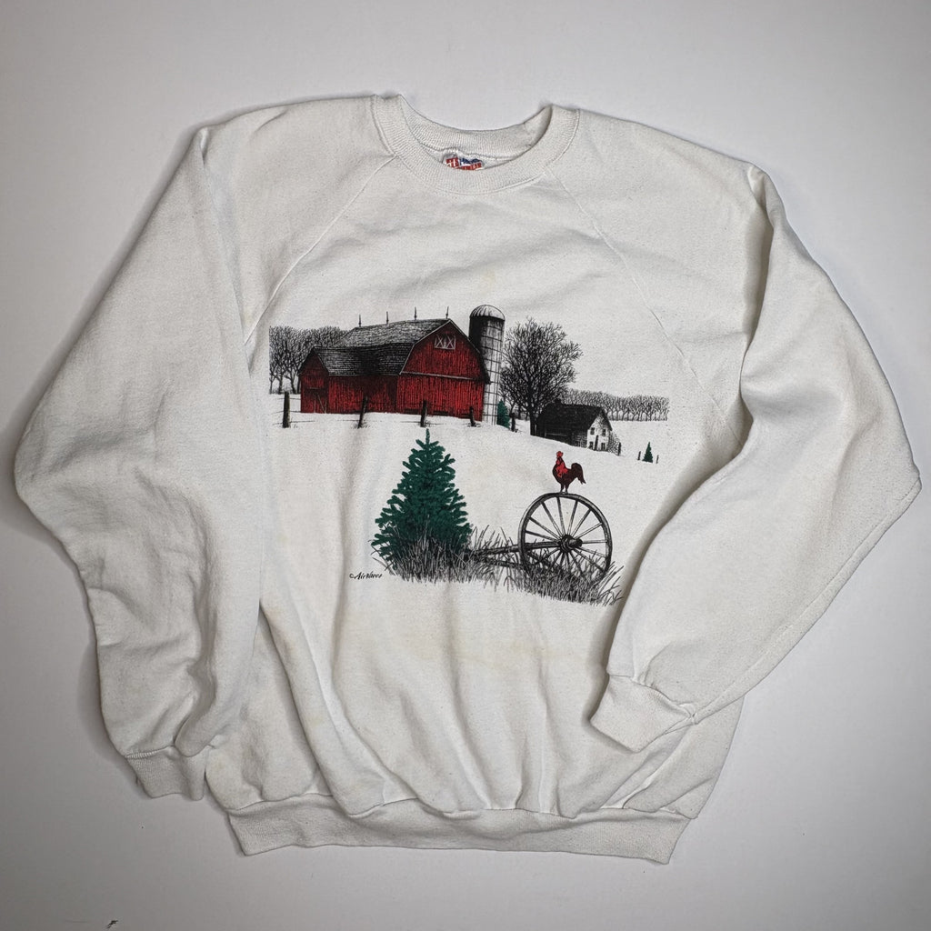 Vintage Hanes Activewear Barn Graphic Crewneck Sweatshirt XL