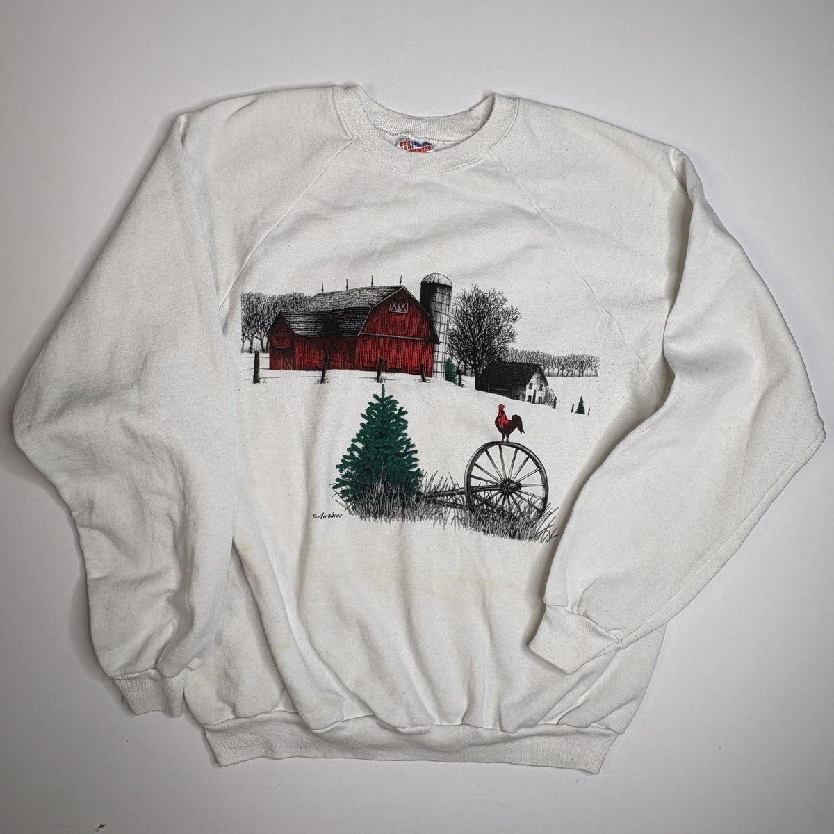 Vintage Hanes Activewear Barn Graphic Crewneck Sweatshirt XL