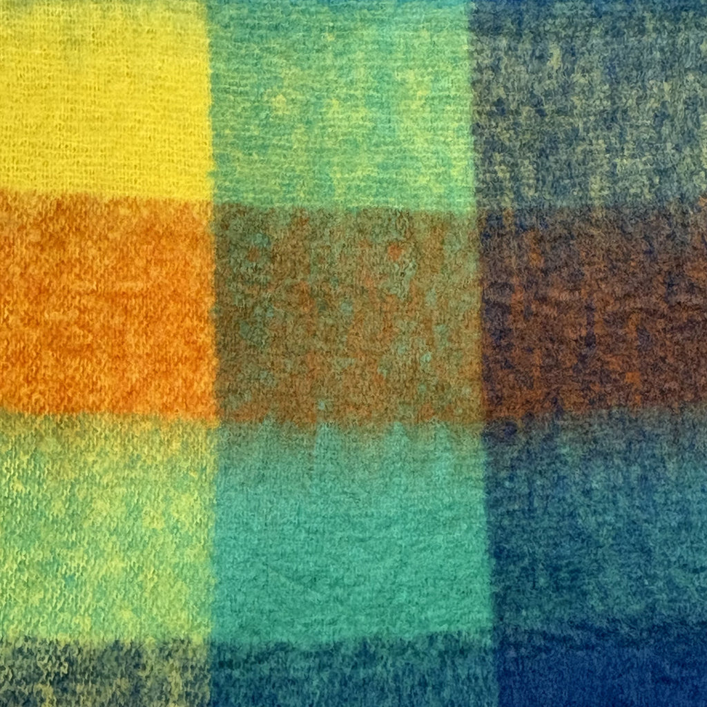 Vintage Plaid Oversized Fringe Scarf Long Alpaca Feel Wrap