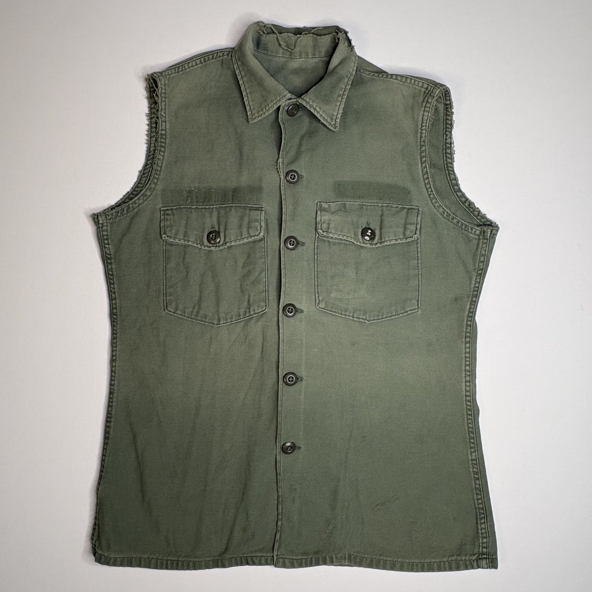 Vintage Utility Vest Green Cargo Pocket Sleeveless Jacket