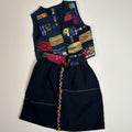 Vintage Kids Guatemalan Hand Woven Vest Skirt Set Cotton
