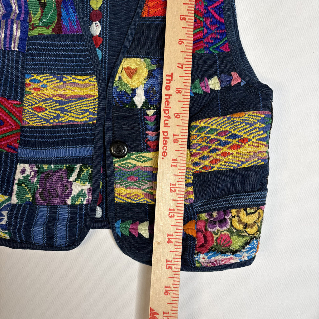 Vintage Kids Guatemalan Hand Woven Vest Skirt Set Cotton