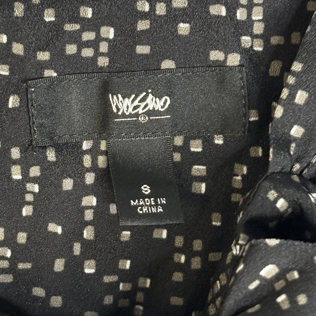Mossimo Black Printed Sleeveless Tie-Neck Tank Top Size S