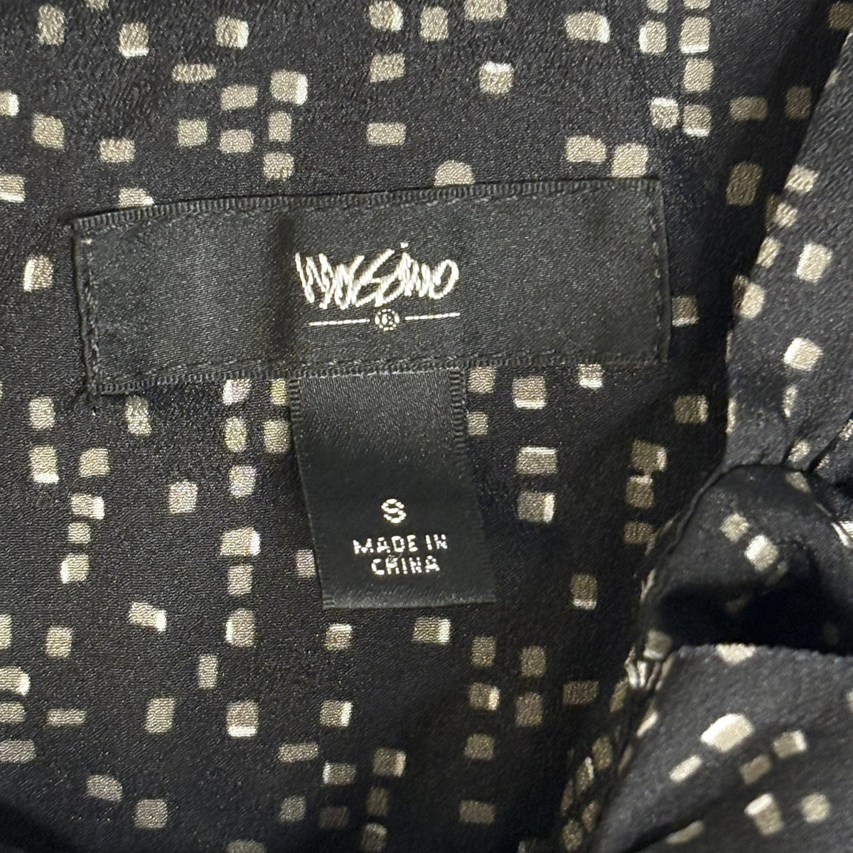 Mossimo Black Printed Sleeveless Tie-Neck Tank Top Size S