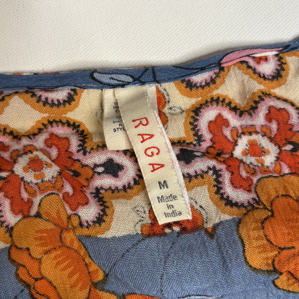 RAGA Floral Boho Mixed Print Blouse Top Size M Medium