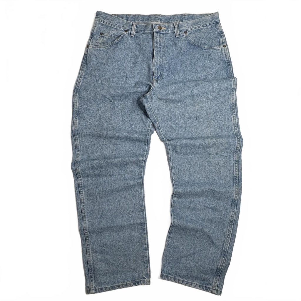 Vtg Wrangler Blues Light Wash Straight Denim Jeans 38x30