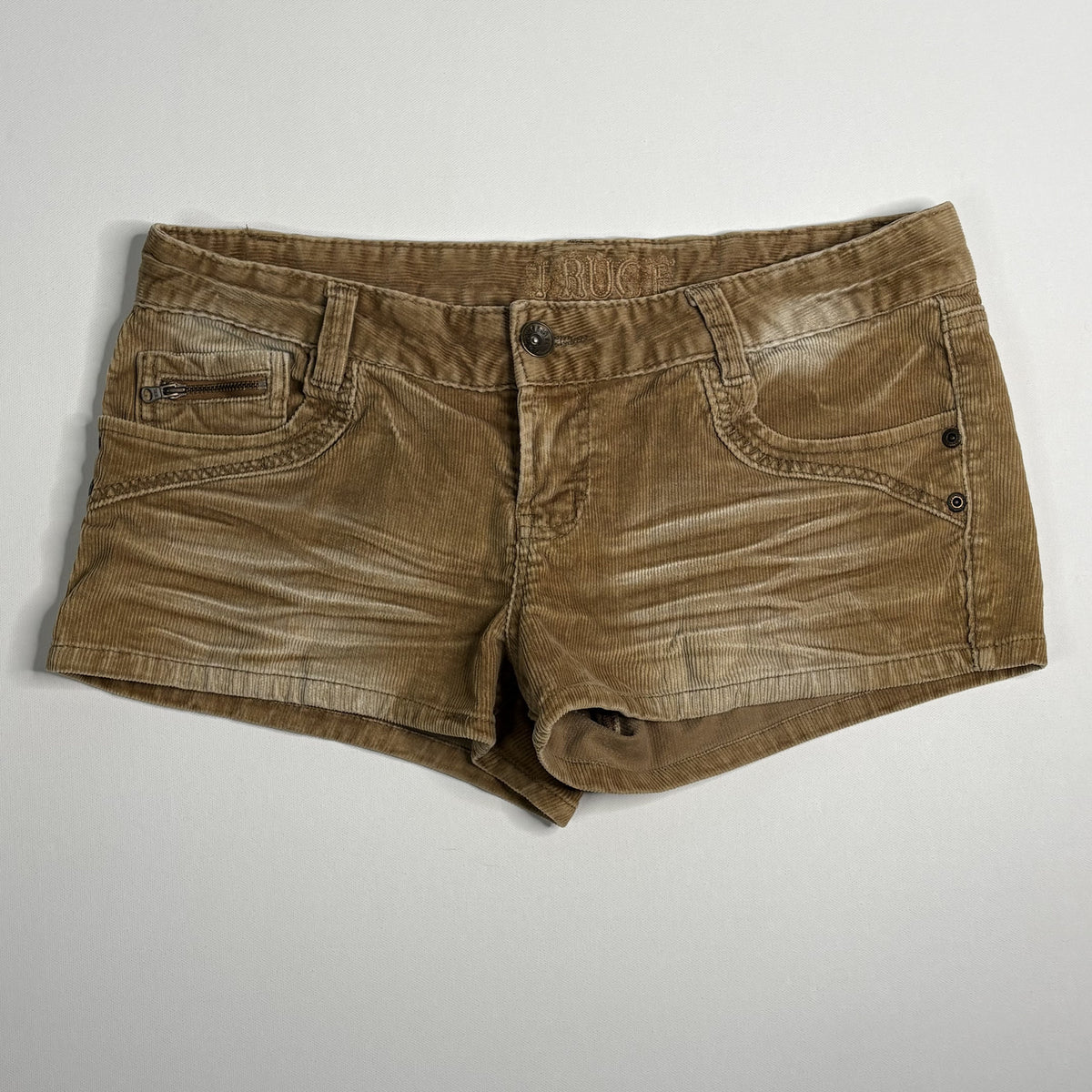 Vintage Y2K Truce Brown Corduroy Low Rise Shorts 13