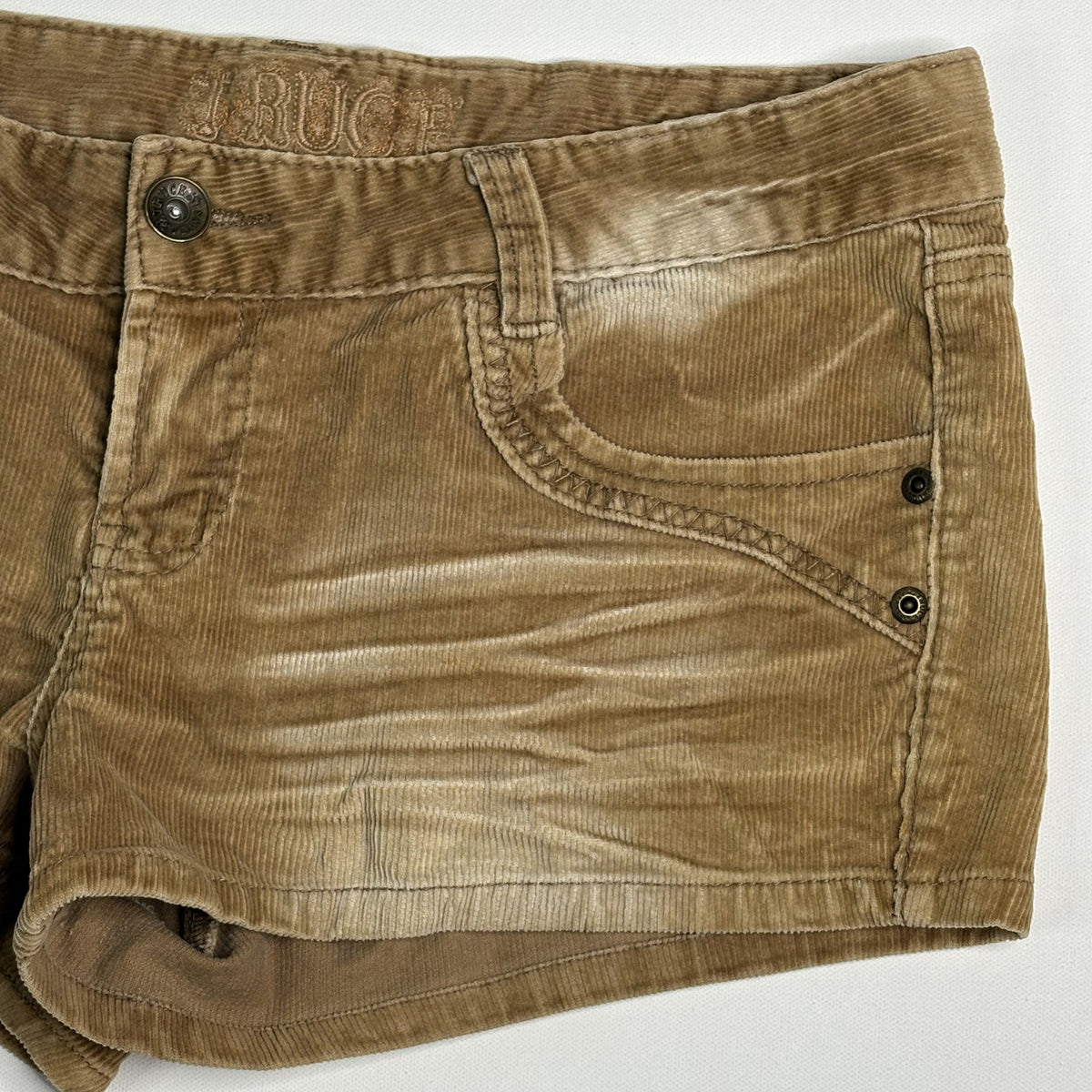 Vintage Y2K Truce Brown Corduroy Low Rise Shorts 13