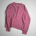 Lucky Brand Pink Heart Cable Knit Crewneck Sweater S