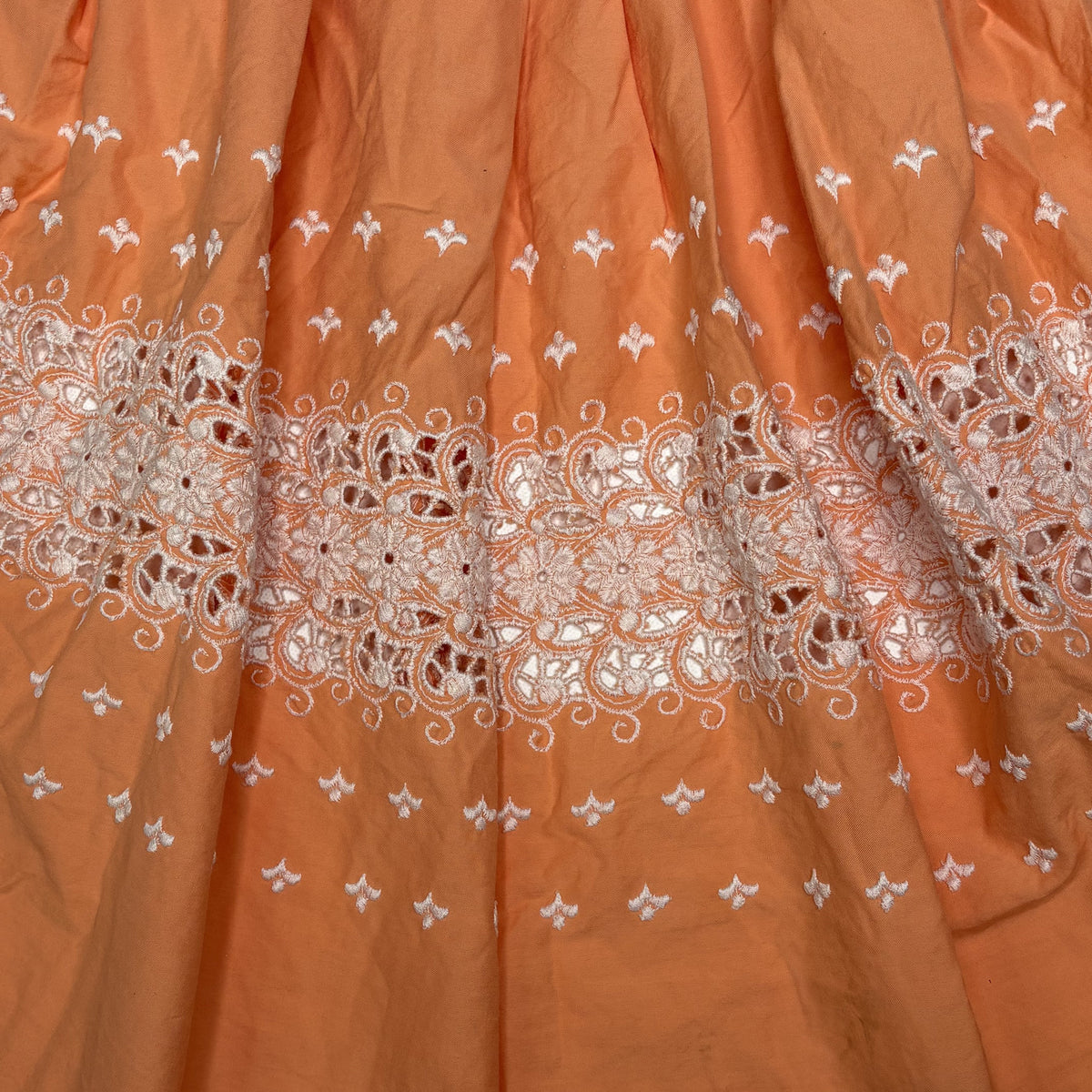Vintage Terracotta Lace Trim Tiered Prairie Apron