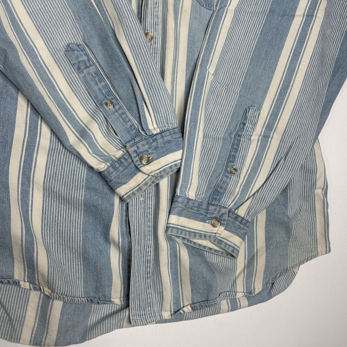 Vintage Colosseum Blues Striped Button Down Shirt Men