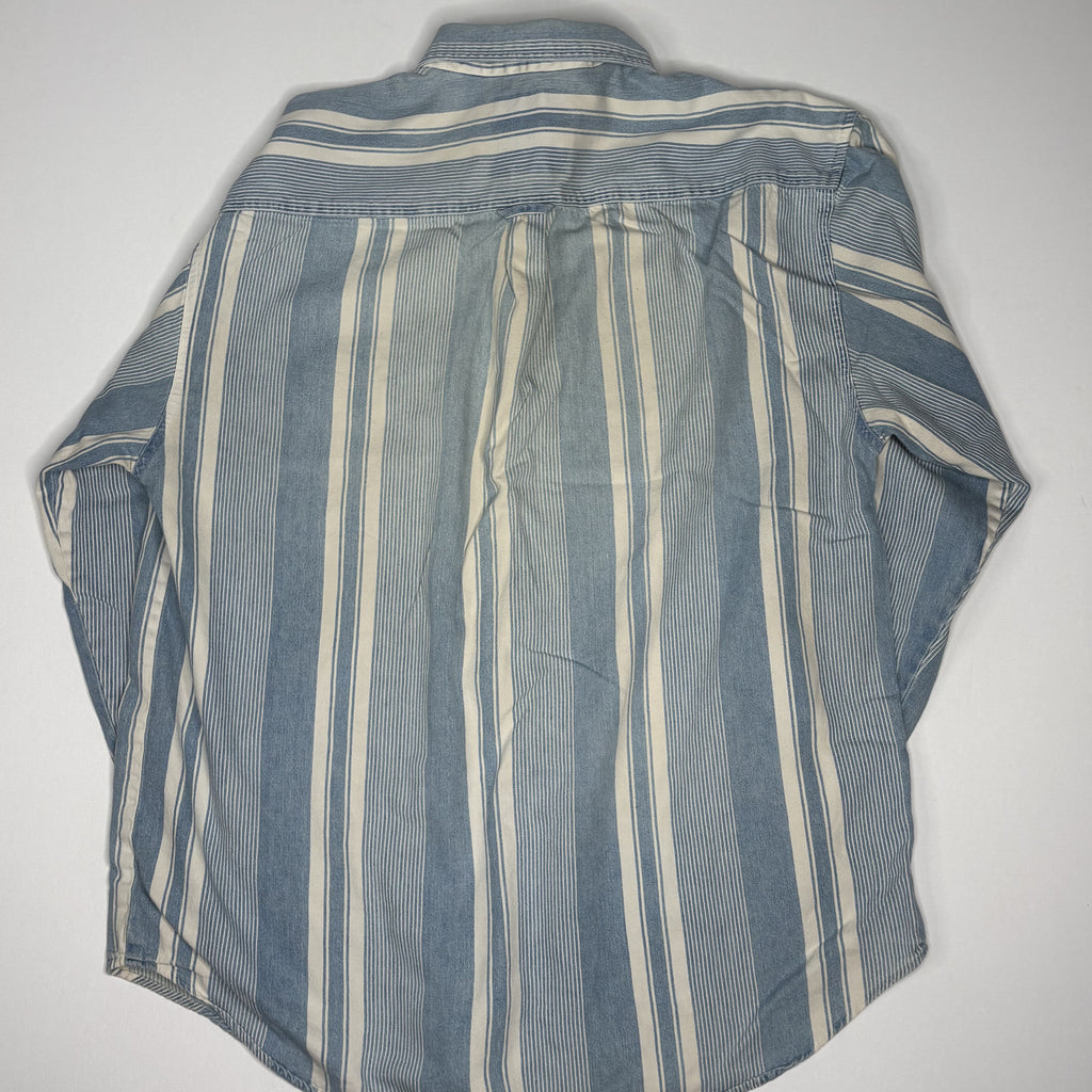 Vintage Colosseum Blues Striped Button Down Shirt Men