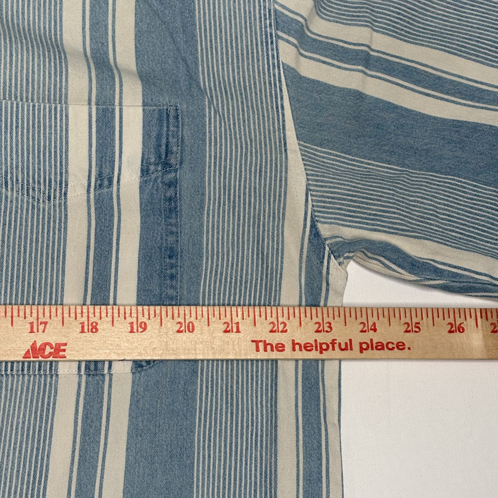 Vintage Colosseum Blues Striped Button Down Shirt Men
