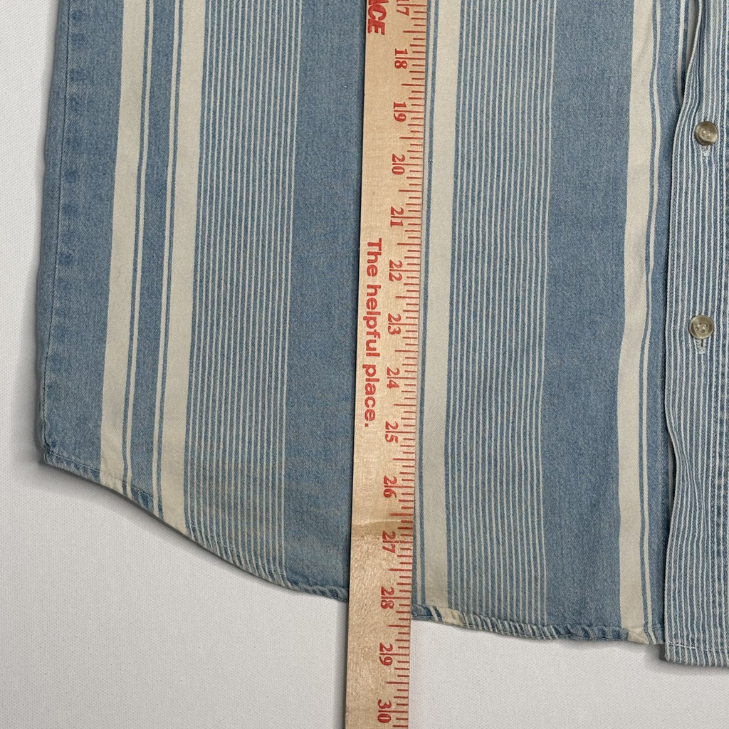 Vintage Colosseum Blues Striped Button Down Shirt Men