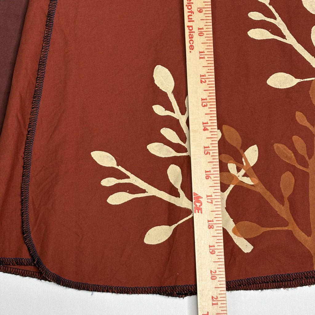 Vintage Floral Embroidered Linen Blend Wrap Mini Skirt