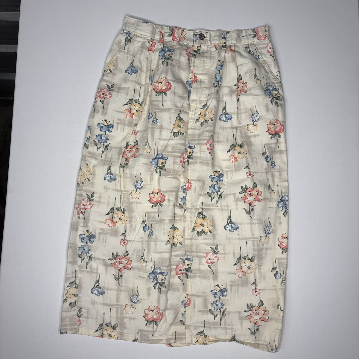Vintage Vivaldi Floral 2 Piece Midi Skirt Set Size Large