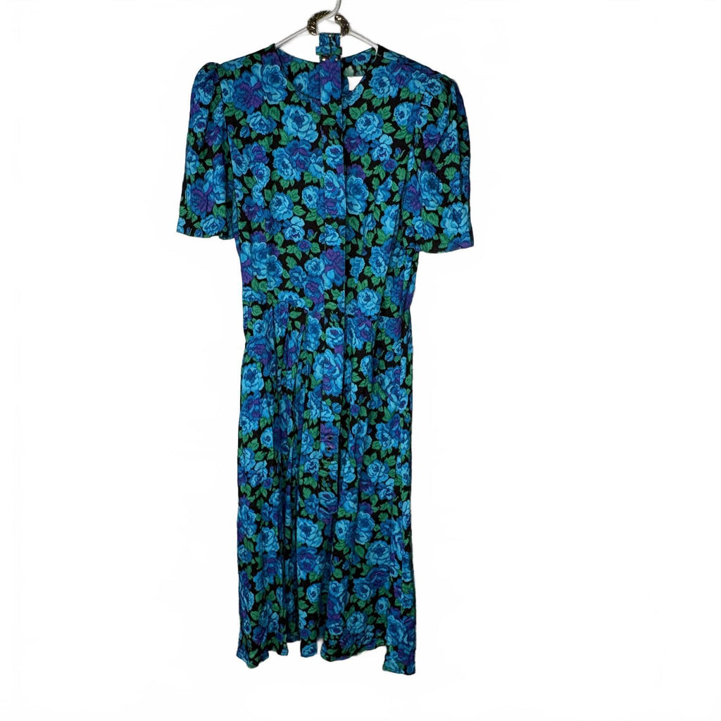 Vintage Vivaldi Floral Cold Shoulder Maxi Dress