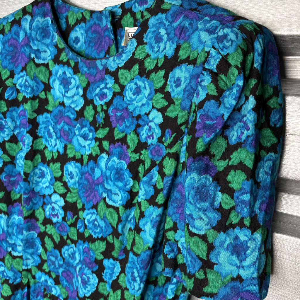Vintage Vivaldi Floral Cold Shoulder Maxi Dress