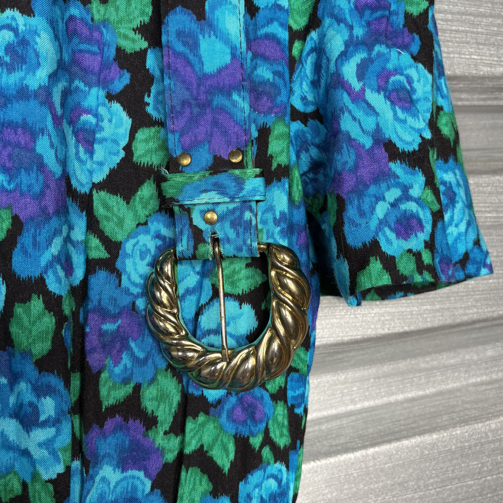 Vintage Vivaldi Floral Cold Shoulder Maxi Dress