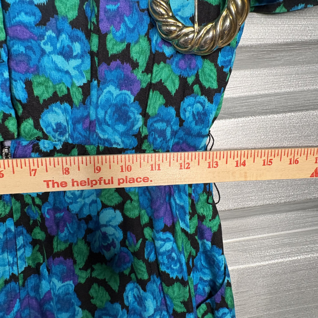 Vintage Vivaldi Floral Cold Shoulder Maxi Dress