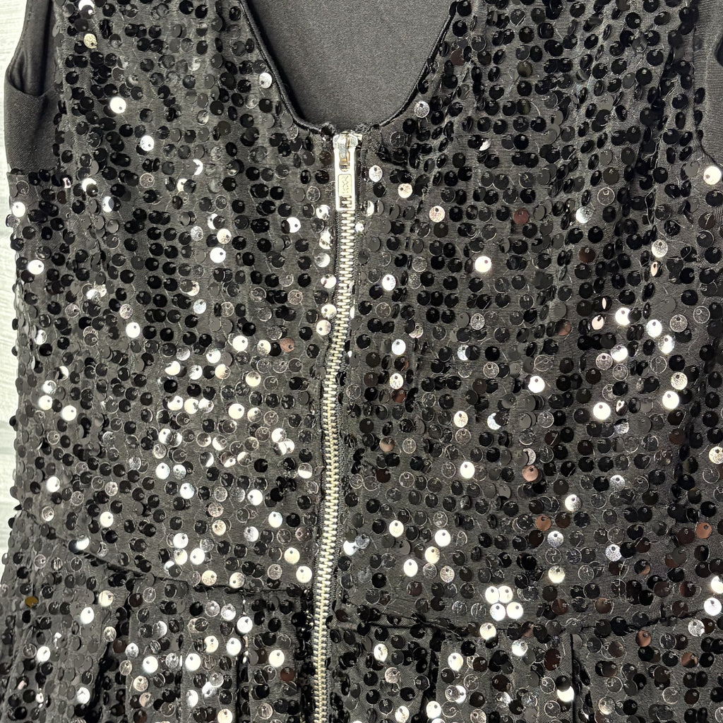 Vintage dELiA*s Y2K Black Sequin Mini Dress Size M