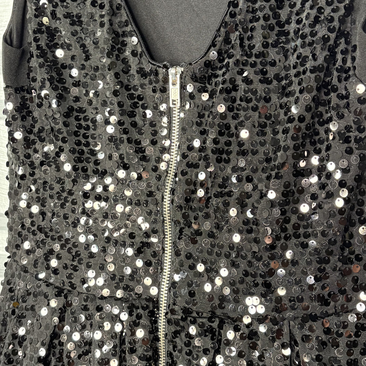 Vintage dELiA*s Y2K Black Sequin Mini Dress Size M