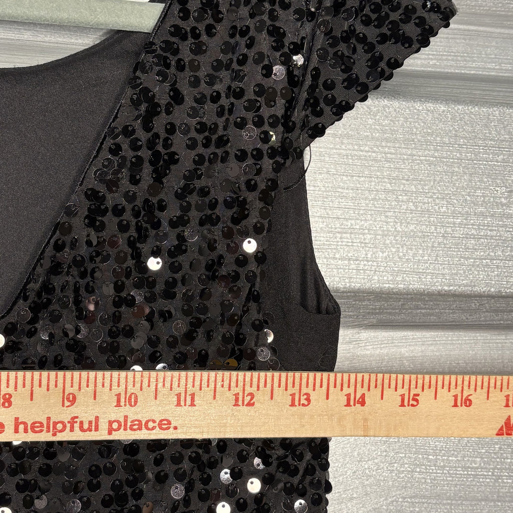 Vintage dELiA*s Y2K Black Sequin Mini Dress Size M