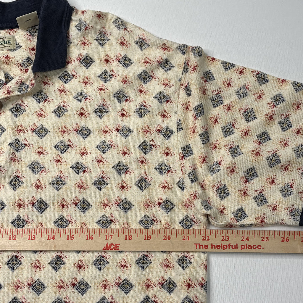 Vintage 90s Geometric Diamond Knit Polo Shirt X