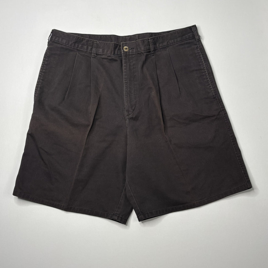 Vintage Lee Wrinkle Resistant Black Pleated Shorts W36