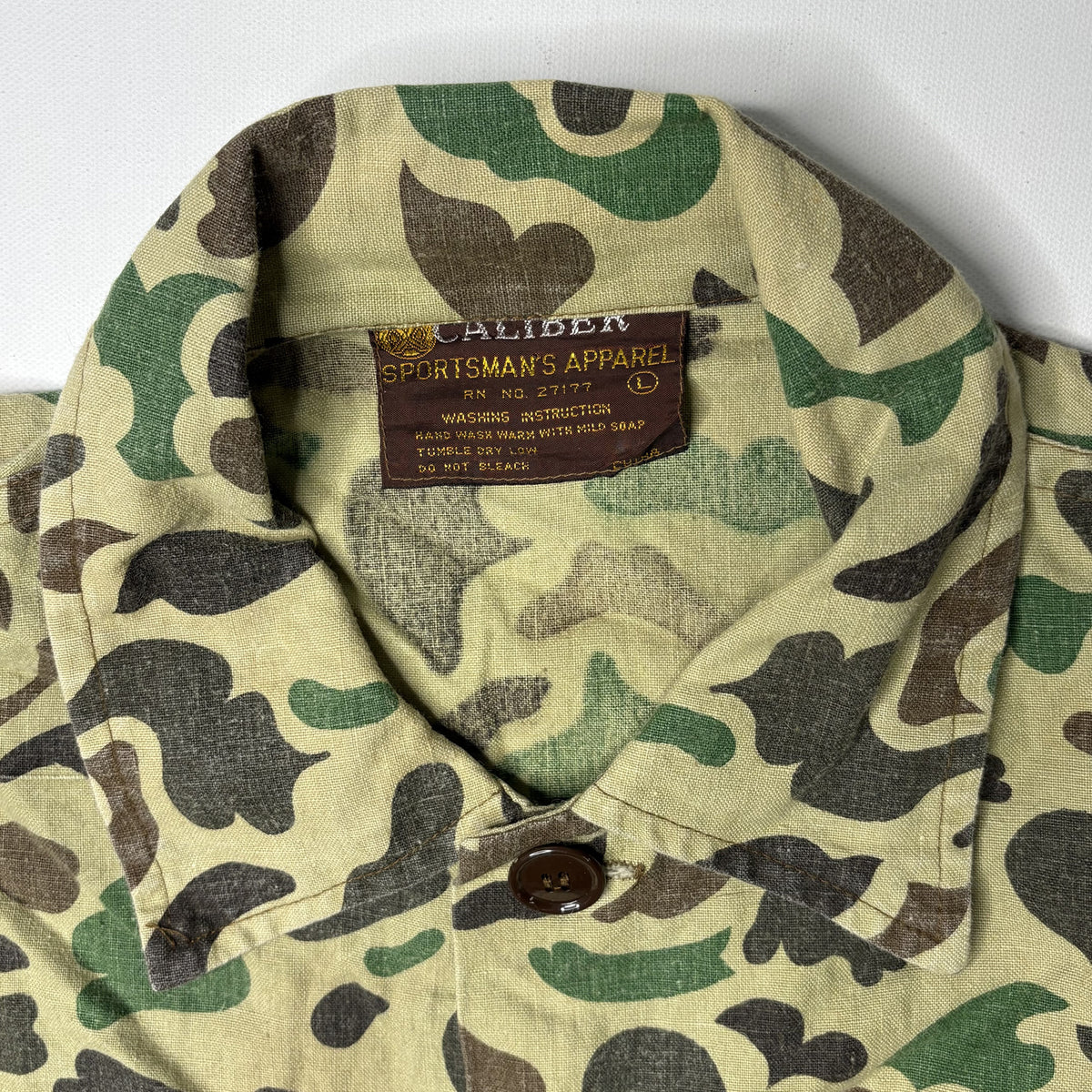 Vintage Caliber Duck Camo Button Up Shirt Jacket Large
