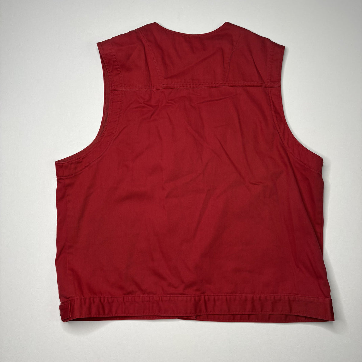 Vintage Norm Thompson Red Canvas Hunting Vest XL